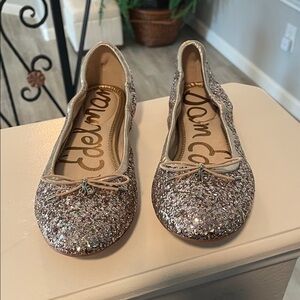 Sam Edelman Glitter Ballet Flats in Gold